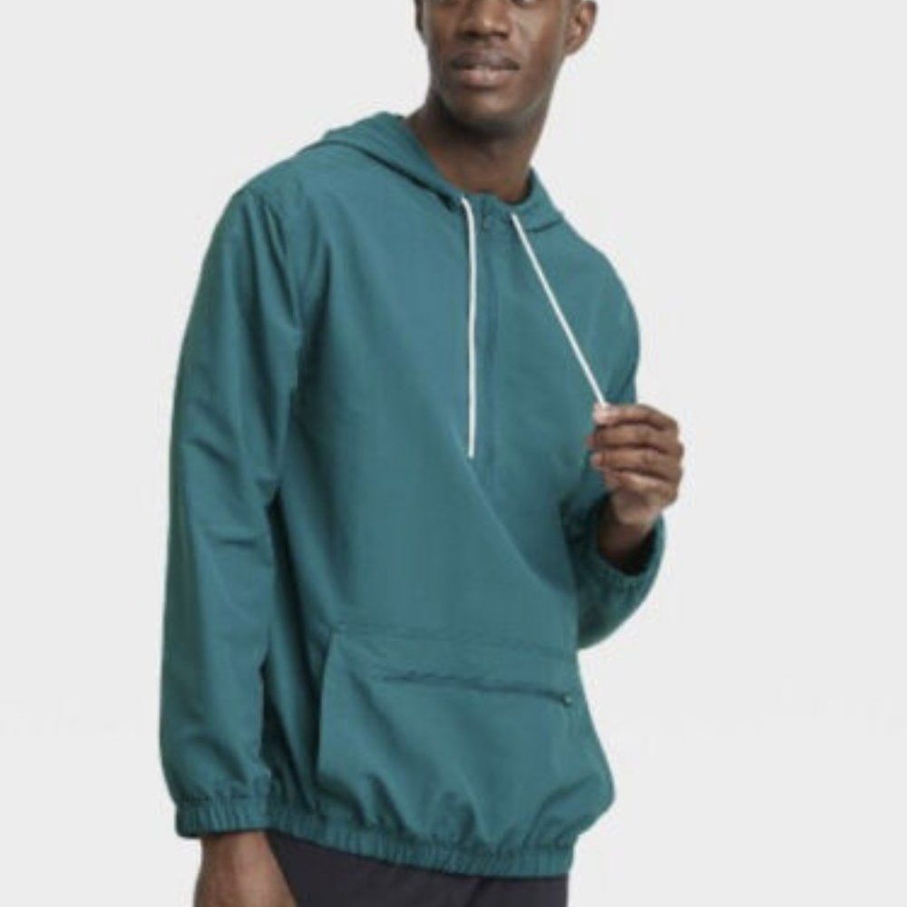 All in motion Men's Windbreaker 1/2 zip Jacket - Vibrant Blue  -XXL - NWT